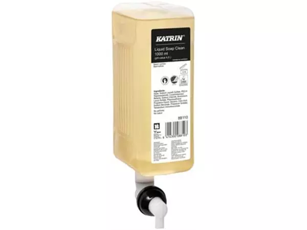 Een Katrin vloeibare zeep 88110 Clean, flacon van 1000 ml koop je bij ShopXPress
