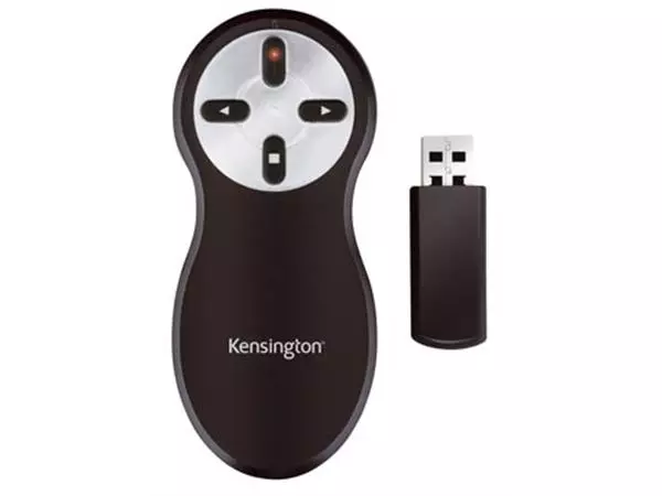 Een Kensington draadloze presenter met laserpointer zonder geheugenkaart koop je bij ShopXPress