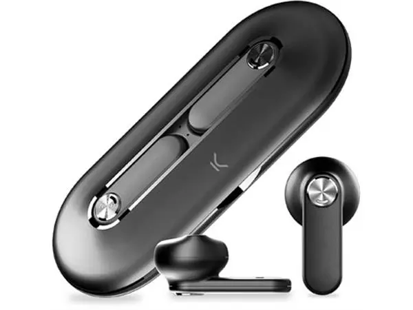 Een Ksix Premium draadloze Bluetooth oortjes Leaf, inclusief oplaadstation, zwart koop je bij ShopXPress
