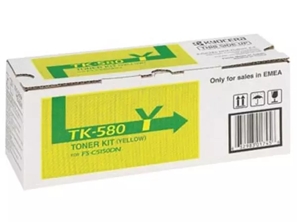 Een Kyocera Toner geel TK580Y - 2800 pagina's - 1T02KTANL0 koop je bij ShopXPress