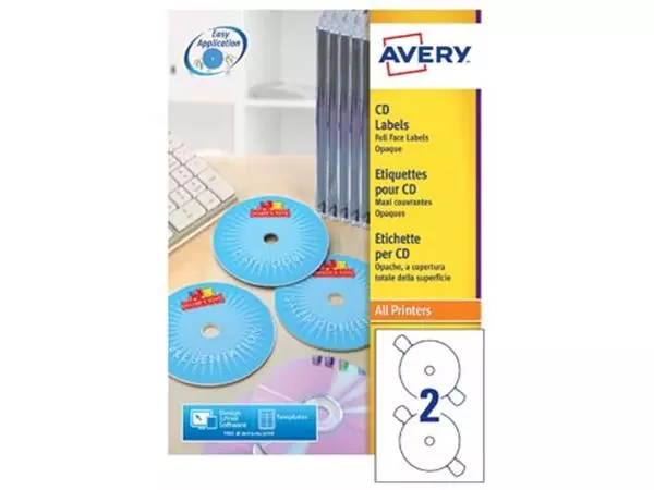 Vous pouvez acheter un Avery L7676-25 étiquettes pour CD, diamètre 117 mm, 50 étiquettes, blanc chez Supplierz BV