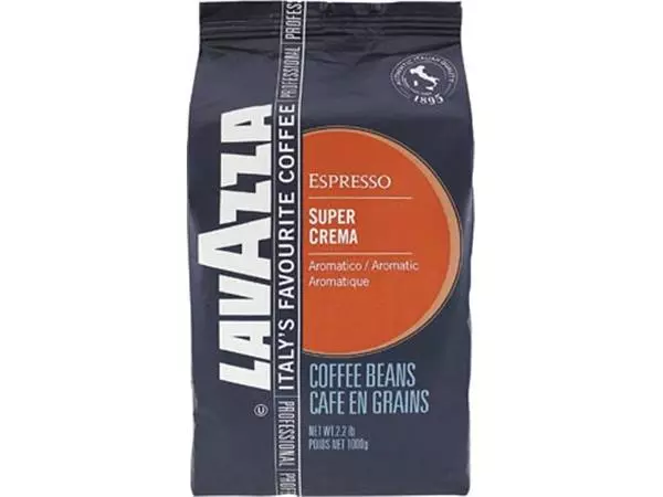 Een Lavazza koffiebonen super crema, zak van 1 kg koop je bij ShopXPress