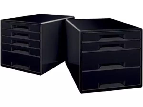 Een Leitz Dual Black ladenblok met 4 laden, zwart koop je bij ShopXPress