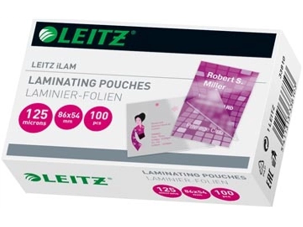 Een Leitz Eva lamineerhoes ft 54 x 86 mm, 250 micron (2 x 125 micron), pak van 100 stuks koop je bij ShopXPress