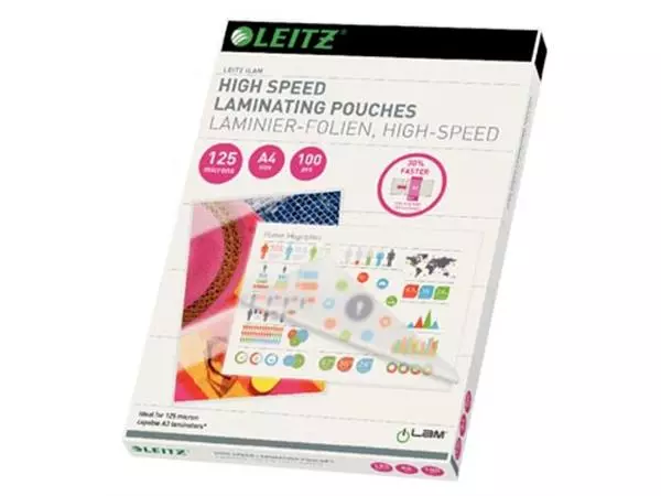 Een Leitz UDT lamineerhoes ft A4, 250 micron (2 x 125 micron), highspeed, pak van 100 stuks koop je bij ShopXPress