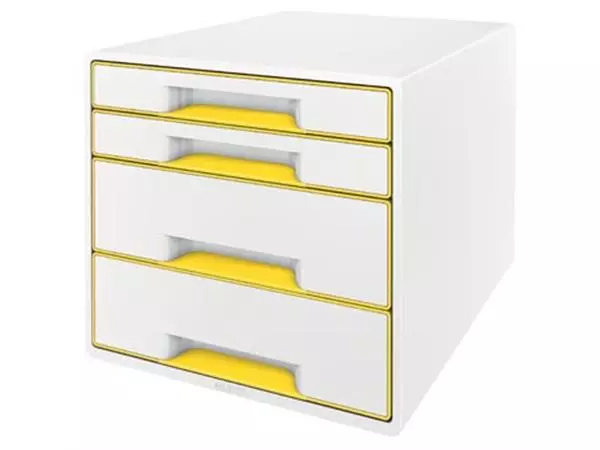 Een Leitz ladenblok WOW, 4 laden, wit/geel koop je bij ShopXPress