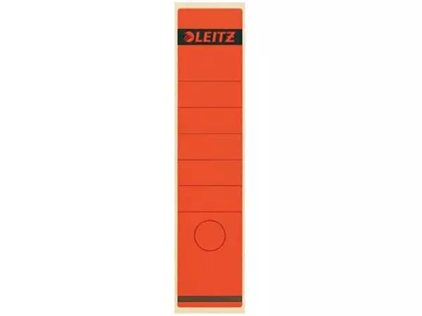 Een Leitz rugetiketten, zelfklevend, ft 6,1 x 28,5 cm, pak van 10 stuks, rood koop je bij ShopXPress