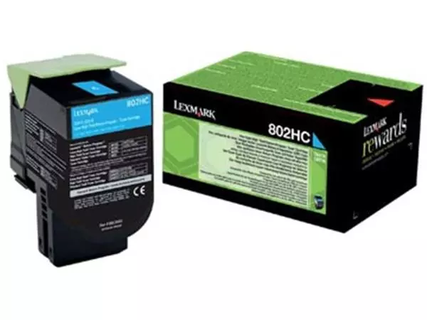 Een Lexmark Return Program toner 802, 3.000 pagina's, OEM 80C2HC0, cyaan koop je bij ShopXPress