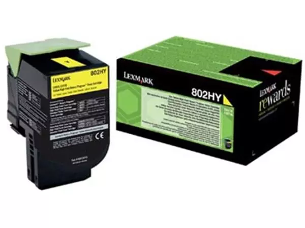 Een Lexmark Return Program toner 802, 3.000 pagina's, OEM 80C2HY0, geel koop je bij ShopXPress