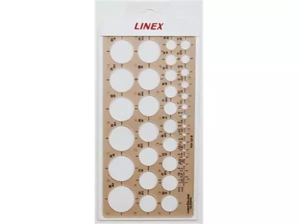 Een Linex cirkelsjabloon 1 - 35 mm, met 35 cirkels koop je bij ShopXPress