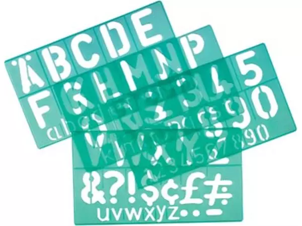 Een Linex lettersjabloon van 50 mm, set van 4 stuks koop je bij ShopXPress