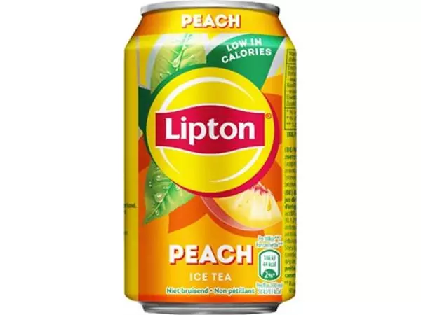 Een Lipton Ice Tea Peach, blik van 33 cl, pak van 24 stuks koop je bij ShopXPress