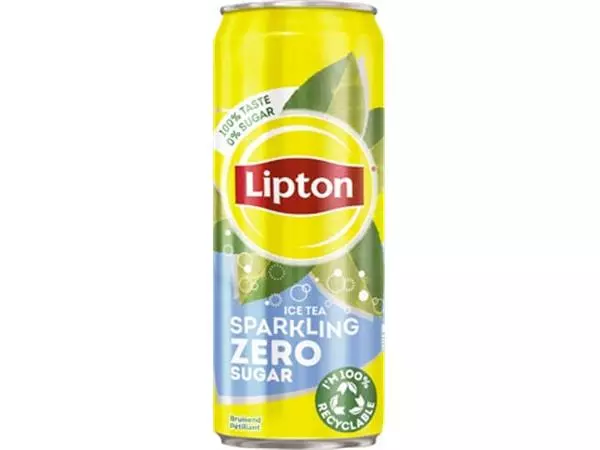 Een Lipton Ice Tea Zero frisdrank, sleek blik van 33 cl, pak van 24 stuks koop je bij ShopXPress