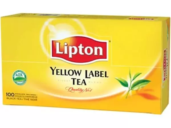 Een Lipton thee, Yellow Label Tea, pak van 100 zakjes koop je bij ShopXPress