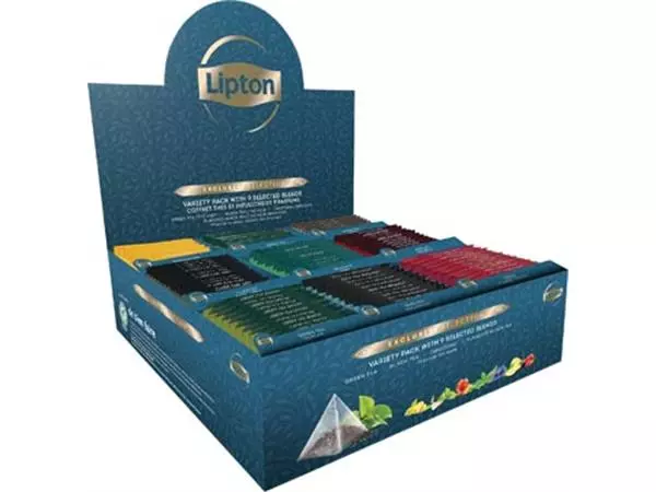 Een Lipton thee assortiment Exclusive Selection, 9 smaken, display van 108 zakjes koop je bij ShopXPress