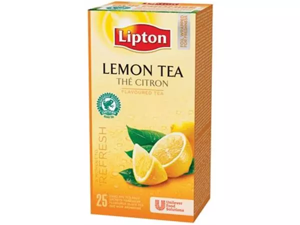 Een Lipton thee, citroen, pak van 25 zakjes koop je bij ShopXPress