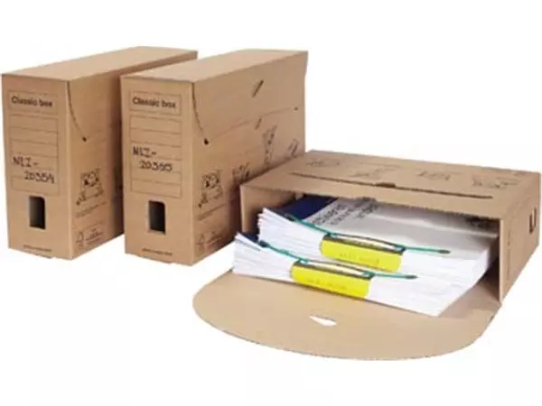 Een Loeff's Classic box archiefdoos, ft 370 x 260 x 115 mm, bruin, PK50 koop je bij ShopXPress