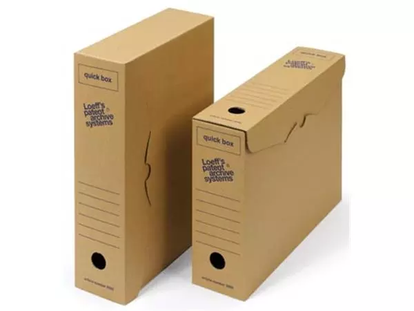 Een Loeff's achiefdoos Quick box 335x240x80 mm Pak van 50 stuks koop je bij ShopXPress