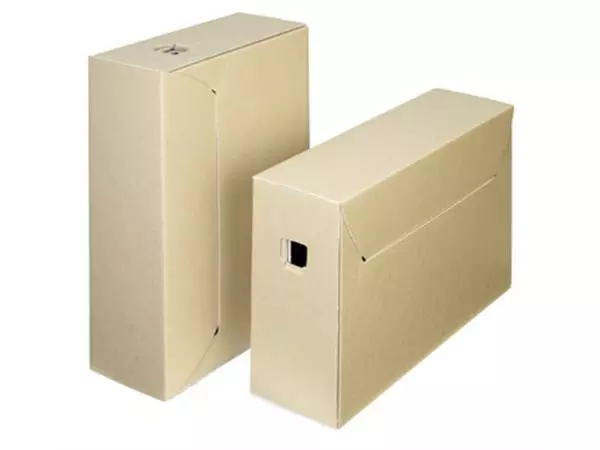 Een Loeff's archiefdoos City Box 30+, ft 390 x 260 x 115 mm, bruin/wit, pak van 50 stuks koop je bij ShopXPress
