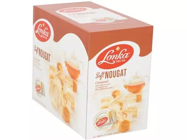 Een Lonka Nougat, per stuk verpakt, 12g, doos van 214 stuks, caramel koop je bij ShopXPress