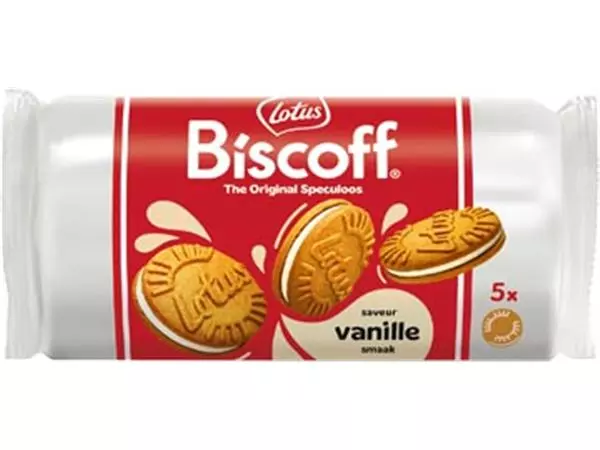 Een Lotus Biscoff gevulde speculoos, display van 16 stuks met 5 koekjes, 50 g, vanille koop je bij ShopXPress