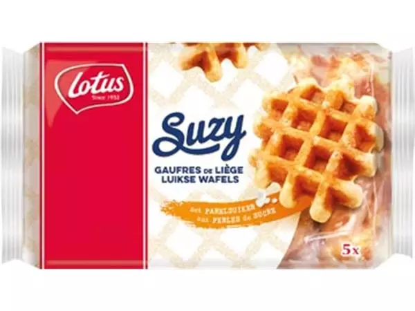 Een Lotus Suzy luikse wafel, 50 g, pak van 5 stuks koop je bij ShopXPress