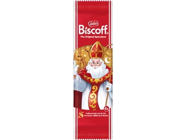 Een Lotus speculaaskoekjes, Sinterklaas, 14 cm, pakje van 4 koop je bij ShopXPress