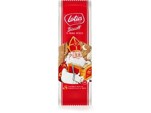 Een Lotus speculoos Sinterklaas, pak van 2 stuks van 42,5 g koop je bij ShopXPress