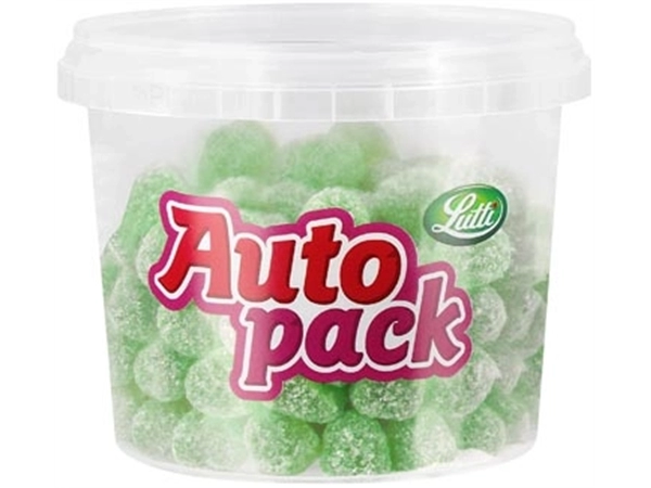 Een Lutti autopack snoep groentjes, doos van 200 g koop je bij ShopXPress