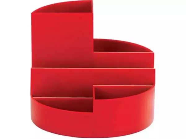 Een MAUL bureauorganizer pennenbak Roundbox Ø14x12.5cm, 7 vaks, rood koop je bij ShopXPress