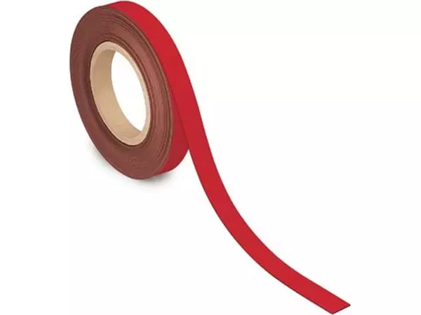 Een MAUL magnetisch etiketband beschrijf- en wisbaar, 10mtx20mm, rood koop je bij ShopXPress