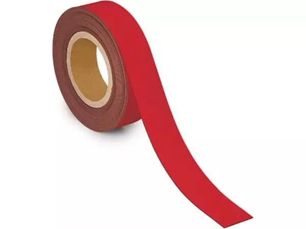 Een MAUL magnetisch etiketband beschrijf- en wisbaar, 10mtx40mm, rood koop je bij ShopXPress