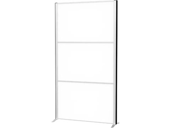 Een MAULconnecto scheidingswand, 3 x whiteboard, frame zilver, voet koop je bij ShopXPress