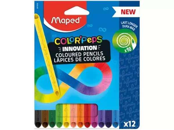 Een Maped Color'Peps Infinity kleurpotlood, 12 potloden koop je bij ShopXPress