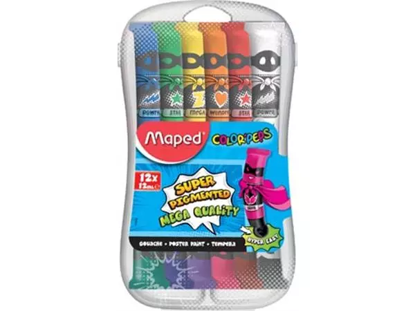 Een Maped plakkaatverf Color'Peps, 12 ml, 12 tubes in een plastic etui koop je bij ShopXPress