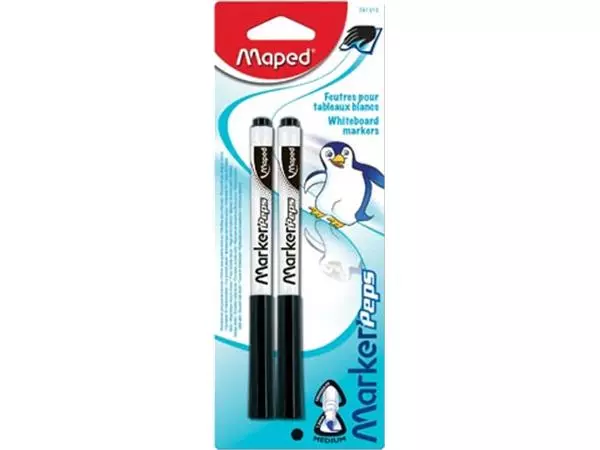 Een Maped whiteboardmarker Marker'Peps, blister van 2 stuks, zwart koop je bij ShopXPress