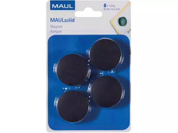 Een Maul magneet Solid 38mm trekkracht 1,5kg blister 4 zwart koop je bij ShopXPress