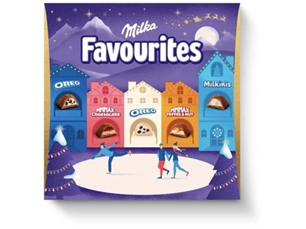 Een Milka chocolade adventskalender, Milka Favourites, doos van 206 g koop je bij ShopXPress