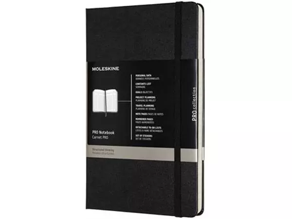 Een Moleskine notitieboek professional, ft A4, gelijnd, harde cover, 189 blad, zwart koop je bij ShopXPress