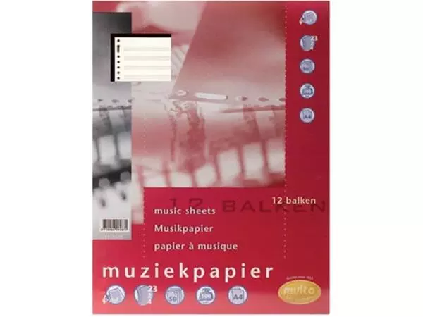 Een Multo muziekpapier voor ft A4, 23-gaatsperforatie koop je bij ShopXPress