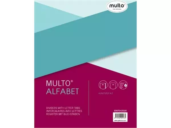 Een Multo tabbladen voor ft A4, uit PP, set A-Z koop je bij ShopXPress