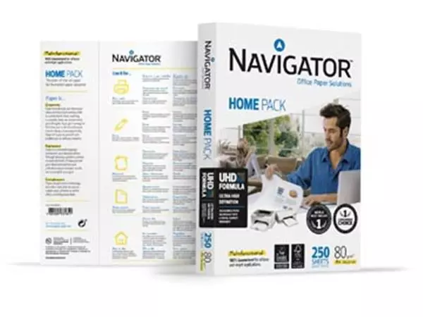 Een Navigator Home Pack printpapier ft A4,80 g, pak van 250 vel koop je bij ShopXPress