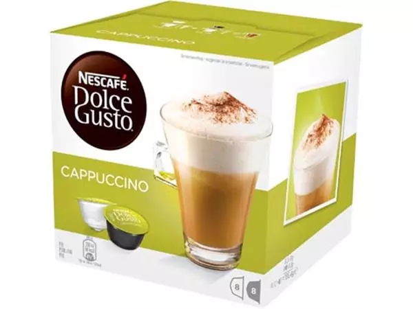 Een Nescafé Dolce Gusto koffiecapsules, Cappucino, pak van 16 stuks koop je bij ShopXPress