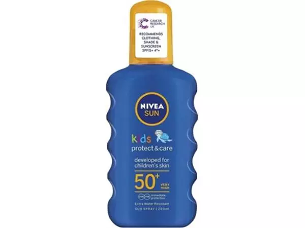 Een Nivea Sun zonnebrandcrème Kids SPF 50+, spray van 200 ml koop je bij ShopXPress