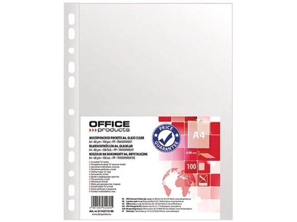 Vous pouvez acheter un OFFICE products pochette perforée, ft A4, 60 microns, lisse, paquet de 100 pièces chez Supplierz BV