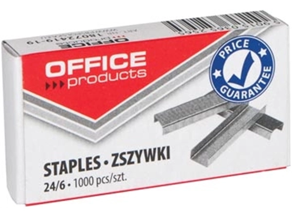 Een OFFICE products nietjes 24/6, doos van 1000 stuks koop je bij Supplierz BV