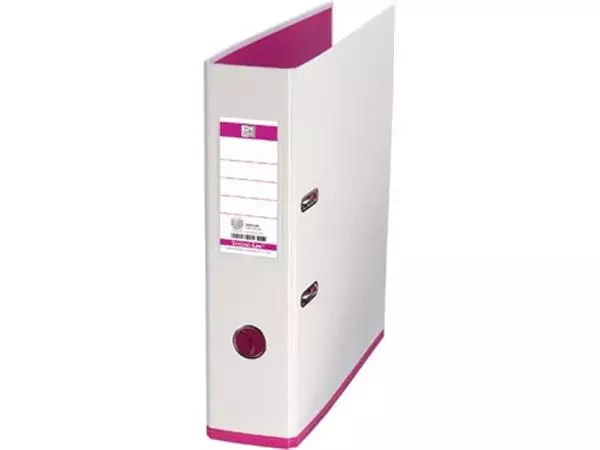 Een OXFORD MyColour ordner, formaat A4, uit karton, rug van 8 cm, wit-roze koop je bij ShopXPress