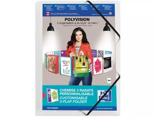 Een OXFORD Polyvision elastomap, formaat A4, uit PP, transparant koop je bij ShopXPress