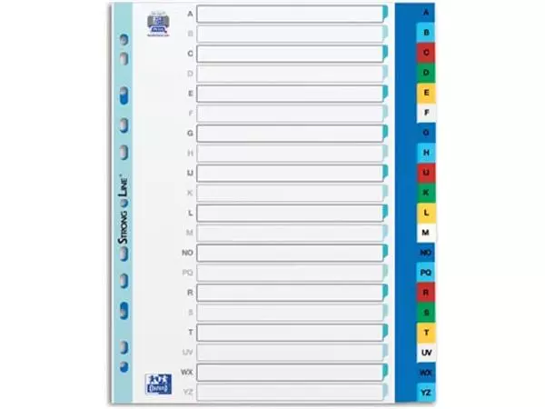 Een OXFORD tabbladen, formaat A4 maxi (voor showtassen), uit PP, 11-gaatsperforatie, gekleurde tabs, set A-Z koop je bij ShopXPress