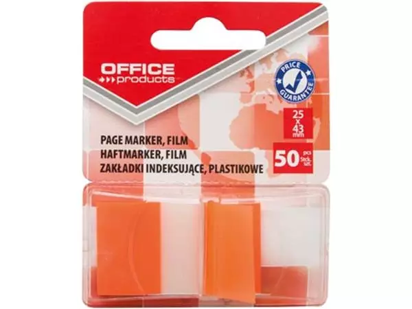 Een Office Products index, 25 x 43 mm, blister van 50 tabs, oranje koop je bij ShopXPress